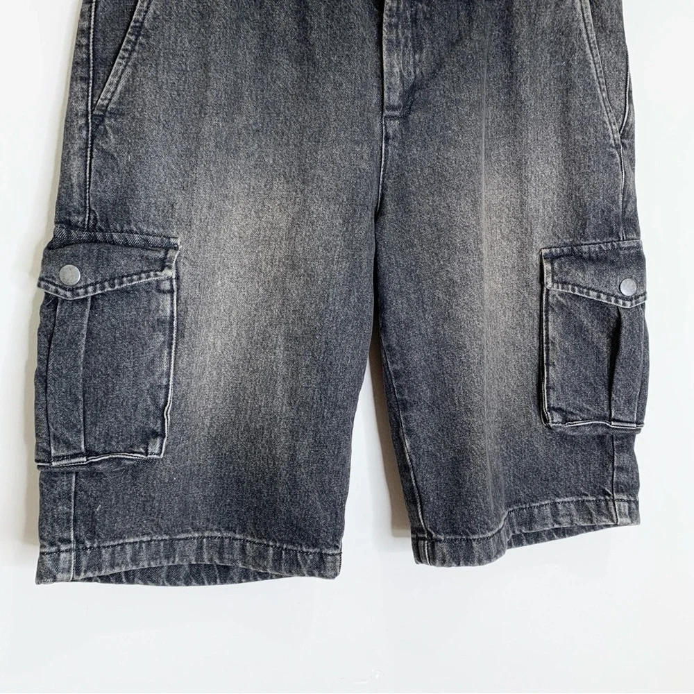 Miaou Dune Denim Cargo Shorts (Sz L) Low Rise Ochre Brown - Picture 9 of 16